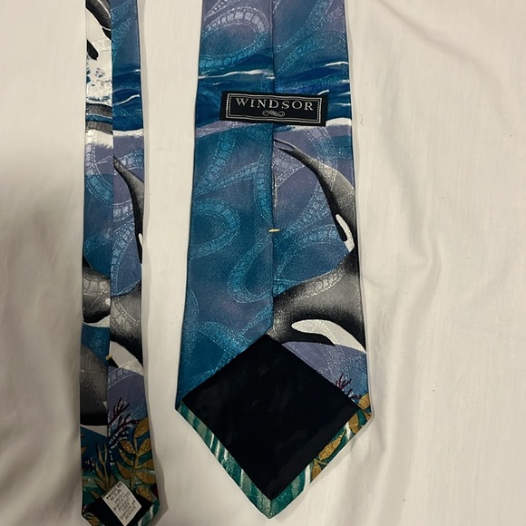 Vintage Orca Tie, animal necktie, vintage necktie, fun tie, killer whale tie, OS - Picture 3 of 5